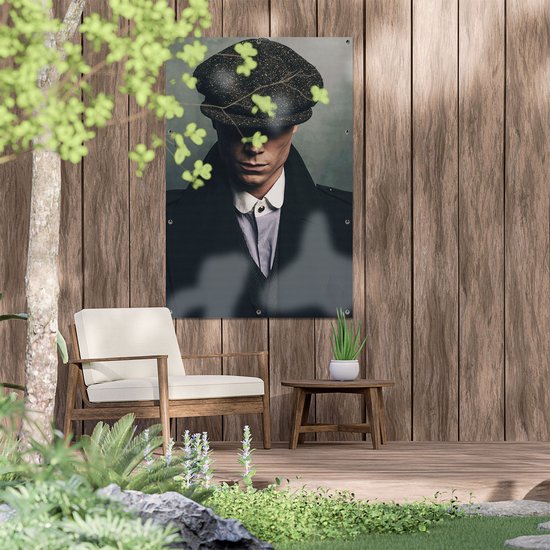 Affiche de jardin Gards Gangster anglais avec une casquette des années 1920 - 80x120 cm - Toile de jardin - Décoration de jardin - Décoration murale extérieure - Peinture de jardin