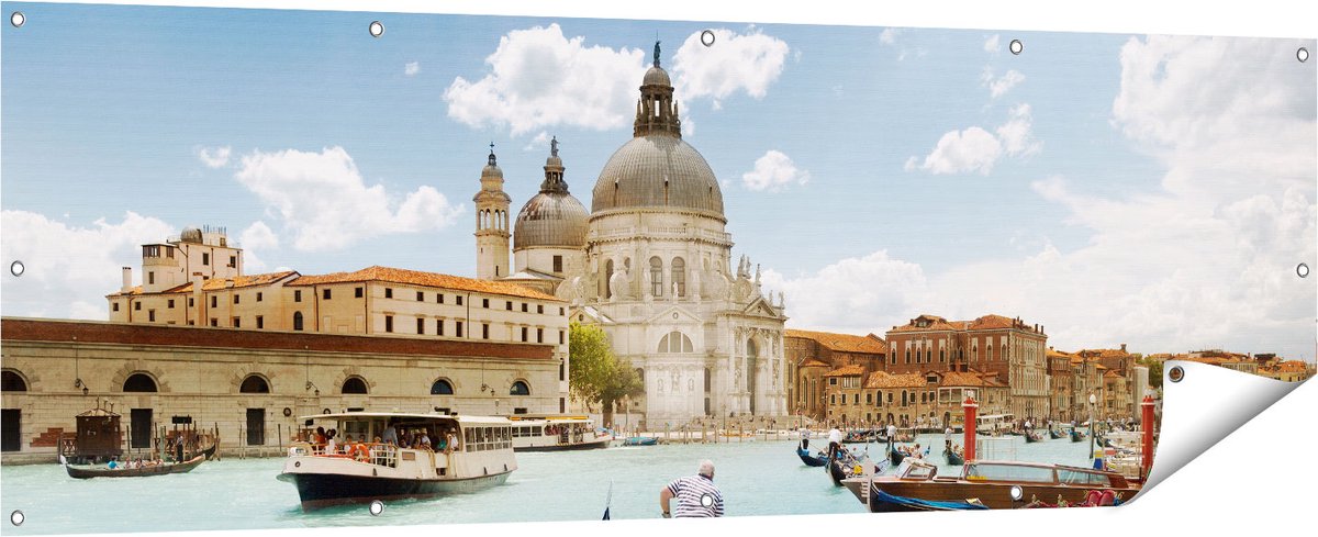 Gards Tuinposter Basiliek San Marco in Veneti� op het Water - 180x60 cm - Tuindoek - Tuindecoratie - Wanddecoratie buiten - Tuinschilderij Multikleur