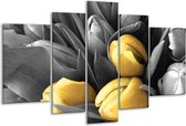 Peinture sur verre d'orchidée | Gris, jaune, noir | 170x100cm 5 Liège | Tirage photo sur verre |  F002760