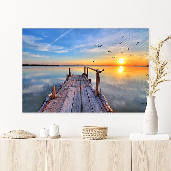 Canvas Schilderij Lake Sunset