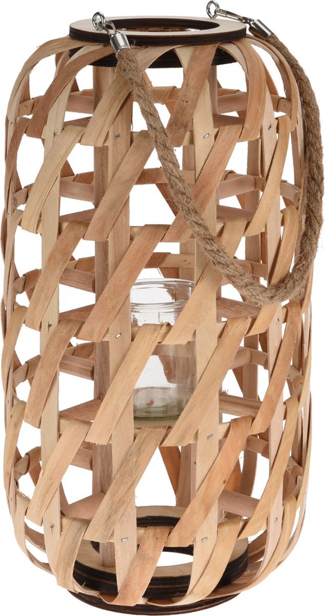 lantaarn - hout - woondecoratie - lantaarn windlicht - woondecoratie industrieel