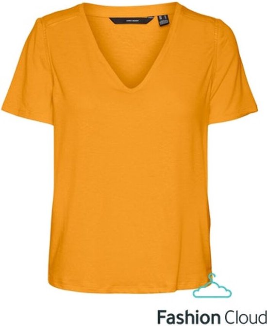Vero Moda Marijune Ss V-neck Top Radiant Yellow GEEL S