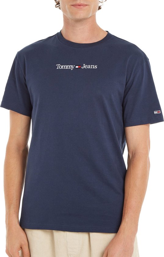 Tommy Jeans Classic Linear Logo T-shirt Met Korte Mouwen Blauw XL Man