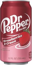 Dr. Pepper - Strawberries & Cream - Amerikaanse Frisdrank -12 blikken a 0,355L