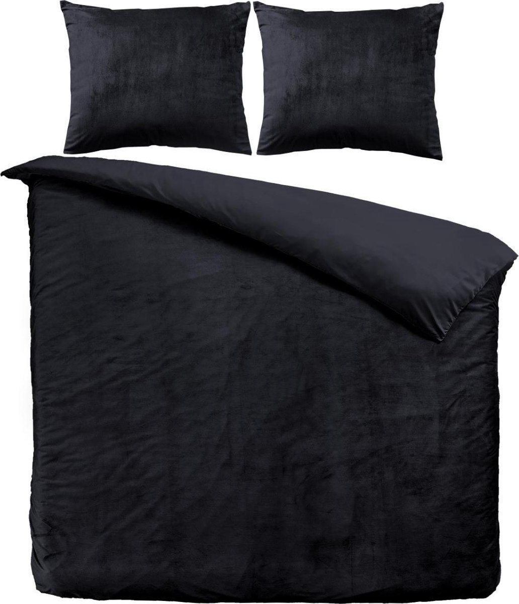 Beau Maison Velvet Dekbedovertrek Zwart 200 x 220 cm + 2 kussenslopen