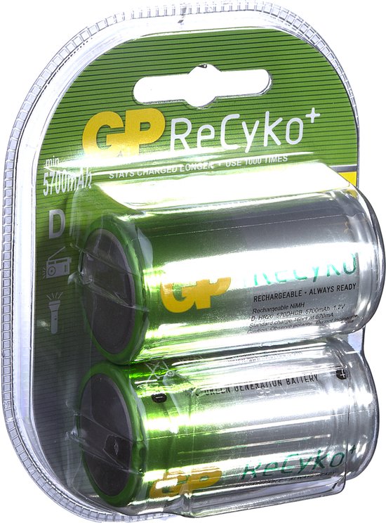 Foto: Gp d recyko oplaadbare batterijen 2 stuks