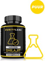 PurityLabs Pure Shilajit - 600 mg - 100 Capsules - Hoogwaardige Kwaliteit - Test Booster - Premium - 100 Dagen Voorraad