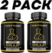 PurityLabs Pure Shilajit - 2 Pack - 600 mg - Hoog Gedoseerd - Veilige Formule - Vegan & Halal