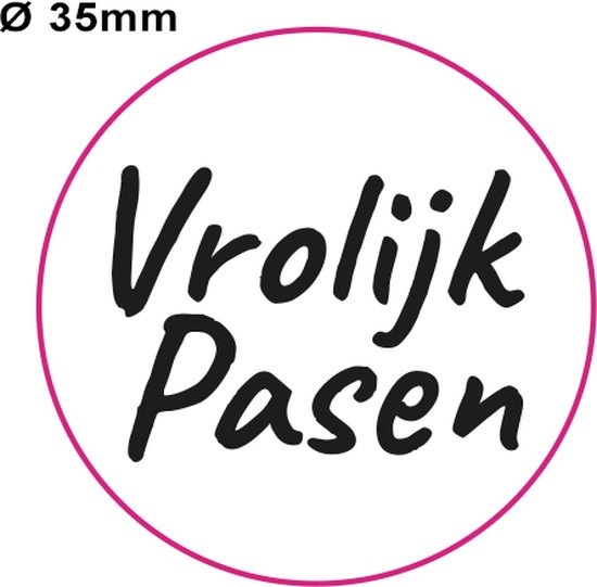 Etiketten – Vrolijk Pasen - haas – 250 stuks