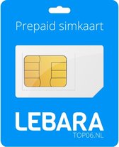 Simkaart prepaid met €5 en 200MB beltegoed | KPN netwerk | inclusief Noosy Adapter | LEBARA | Past in elke telefoon