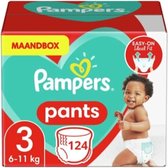 Pampers Baby Dry Pants Maat 3 -124 stuks (2 x 62 ) Luierbroekjes + inbegrepen 1 x pampers doekje fresh clean 52 wipes