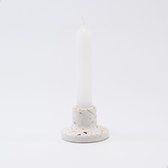 Bougeoir en terrazzo - bougeoir pour bougies du dîner - couleur blanc - 6 pièces + 6 bougies roses assorties - magnifique comme décoration - merci