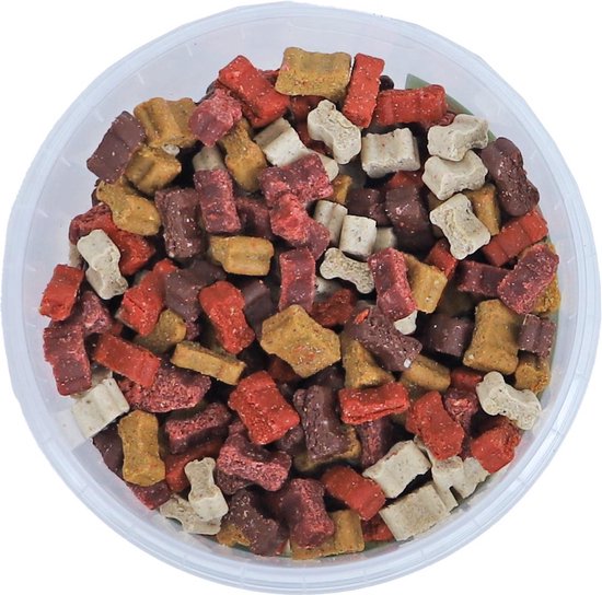 5x DierOKÉ semi moist mini trainers zacht mix bones emmer 1 liter trainer hond snoepjes - 1000ml