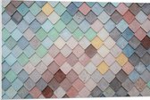 PVC Schuimplaat- Wand met Driehoekvormige Textuur in Verschillende Kleuren - 90x60 cm Foto op PVC Schuimplaat