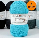 Cotton eight haakkatoen turquoise (1120) - 5 bollen van 1 kleur