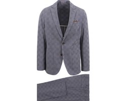 Suitable Kostuum Flex Ruiten Blauw - Maat 48 - Heren - Sneaker Suit