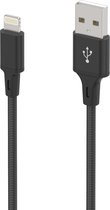 Oplaadkabel 1M Geschikt voor: Lightning kabel Nylon gevlochten snoer Geschikt voor iPhone 14 13 12 11 Pro Max Mini XR XS X 8 7 6 Plus 6s SE 2020 zwart