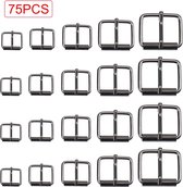 TsunNee 75 Stuks Metalen Roller Gespen, 5 Maten Riemen Hardware Pin Gespen Voor Tassen Lederen Riem Hand Diy Accessoires