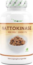 Nattokinase - 180 capsules - 100 mg (20.000 FU/g) - 6 maanden voorraad - laboratorium getest - hoge dosering - veganistisch - van GMO-vrije soja - zonder ongewenste toevoegingen - Vit4ever