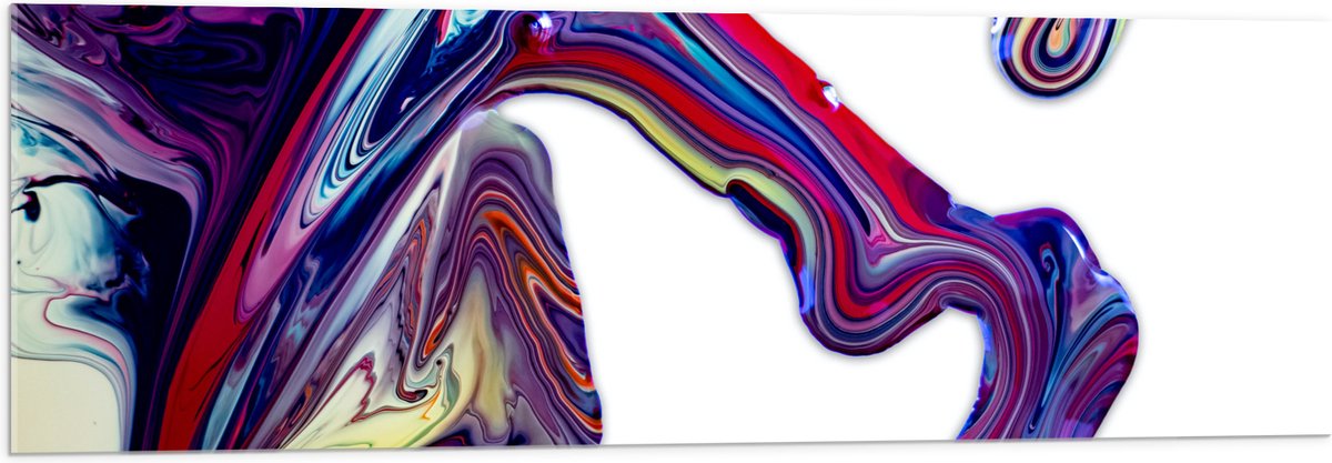 Acrylglas - Uitlopende Verf van Verschillende Kleuren - 120x40 cm Foto op Acrylglas (Met Ophangsysteem)