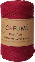 Cafuné Macrame koord - Premium -Bordeaux-3 mm-75 mt-250gr-Gevlochten koord-niet uitkambaar-Gerecycled-Haken-Macramé-Koord-Touw-Garen-Duurzaam Katoen