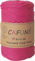 Cafuné Macrame koord- Premium -Fuchsia-3 mm-75 mt-250gr-Gevlochten koord-niet uitkambaar-Gerecycled-Haken-Macramé-Koord-Touw-Garen-Duurzaam Katoen
