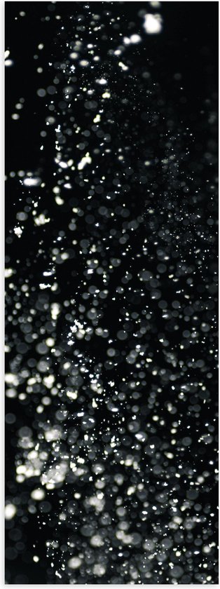 Poster (Mat) - Zwarte Achtergrond Vol Zilver Glitter - 20x60 cm Foto op Posterpapier met een Matte look