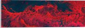 Acrylglas - Rood met Zwarte Vlekken - 60x20 cm Foto op Acrylglas (Met Ophangsysteem)