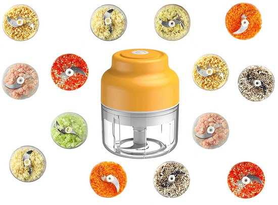 Mini-hakmolen, Elektrische Hakmolen, Elektrische Hakmolen En Keukenmachine Voor Vlees, Knoflook, Ui, Fruit, Babyvoeding,White-L