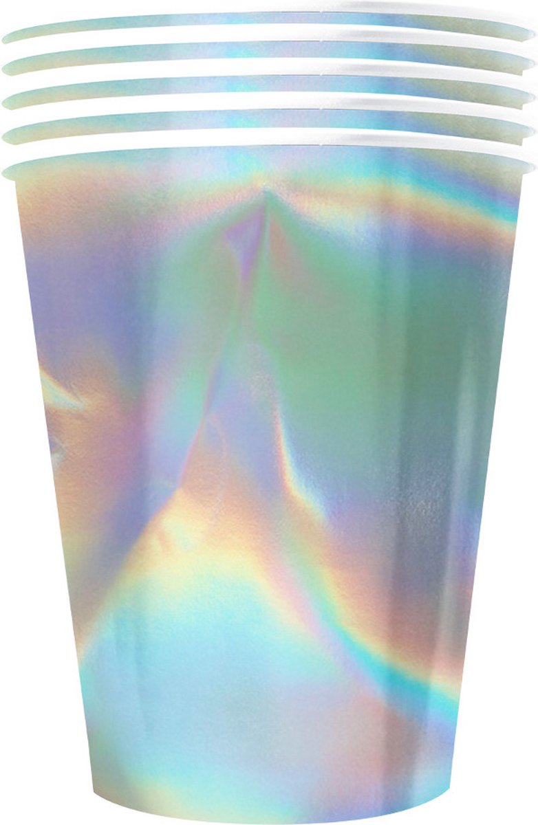 ORIGINAL CUP - 20 Amerikaanse regenboogkleurige recycleerbare kartonnen bekers 53 cl