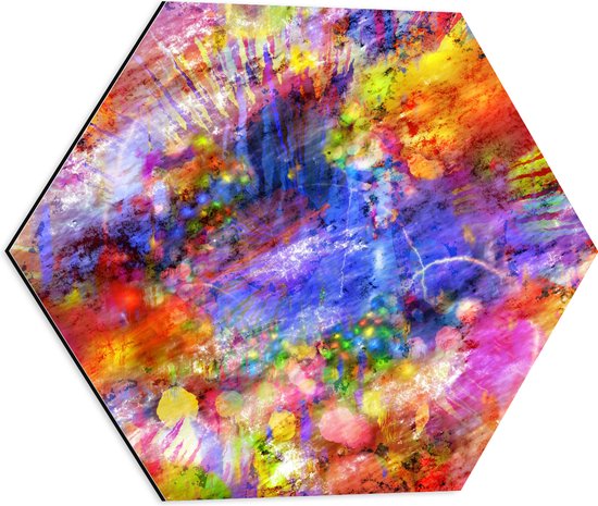 Dibond Hexagon - Tafereel van Felle Kleuren - 50x43.5 cm Foto op Hexagon (Met Ophangsysteem)