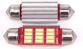 Auto LEDlamp 2 stuks | LED festoon 42mm | 3-SMD xenon wit 6500K - heatsink | CAN-BUS 12 Volt