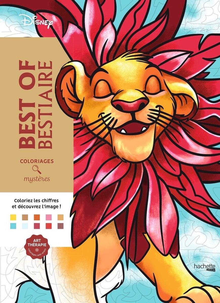 Coloriages Mystères Disney - Best of Bestiaire - Kleuren op Nummer - Kleurboek voor volwassenen
