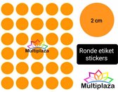 Ronde Etiketten stickers "MULTIPLAZA"- 20mm ● FLUOR ORANJE ● 18 x 30 etiketten (540) - labels - opvallen - markeren - archiveren - organiseren - universeel