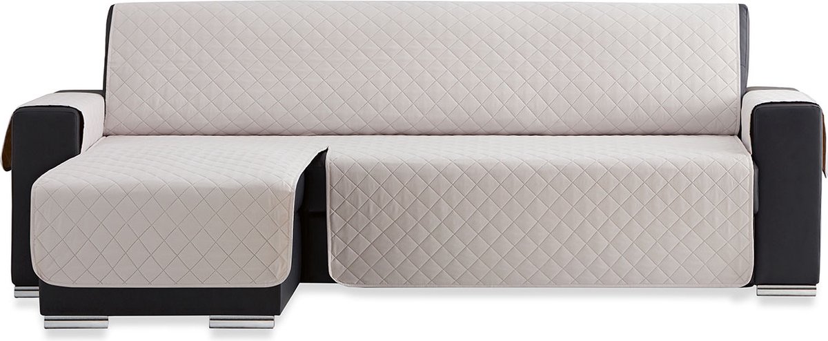 Belmarti® Bankbeschermer Duo Chaise Longue 280cm breed - Ivoor – Gevoerde stof voor extra comfort en duurzaamheid – Ideaal voor gezinnen met huisdieren – Premium kwaliteit