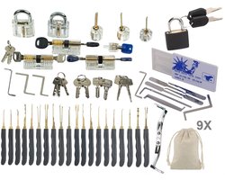 PLAY IT Lockpick Set XXL 75 Delig - 9 Sloten - Incl. Opbergzakjes