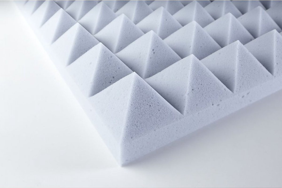 Isowen Melamine Geluidsisolatieplaten - Studio Piramide Melamineschuim - 120 x 60 x 5 cm - - Brandveilig - Lichtgrijs