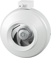 Inline afvoerventilator met gemengde debiet, 100 mm, 130 m³/h, 12 W, luchtcirculatie in ventilatieopeningen, badkamers, keukens, kassen, tenten (10,2 cm