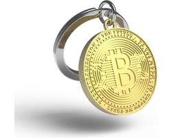 Metalmorphose sleutelhanger Bitcoin / Cryptocoin pearl gold finish