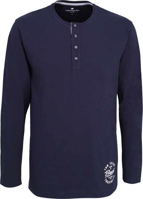 Tom Tailor T-shirt ronde hals - 630 Blue - maat S (S) - Heren Volwassenen - Katoen/elastaan- 71041-5609-630-S