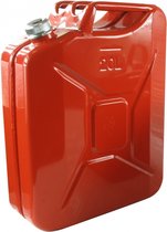 Jerrycan metaal 20L - Anti roest - Rood - Voor elke brandstof
