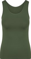 RJ Bodywear Pure Color dames top (1-pack) - hemdje met brede banden - donkergroen - Maat: S