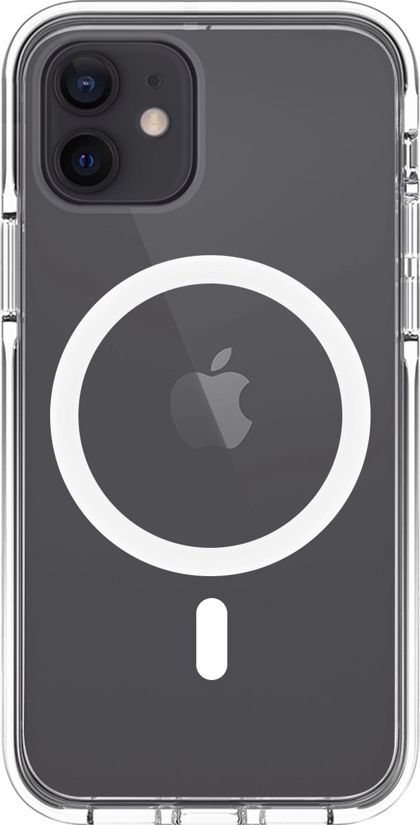 Telefoonglaasje Hoesje - Geschikt voor iPhone 12 Mini - TPU randen met PVC achterzijde - Transparant - Beschermhoes - Case - Cover