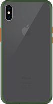 Telefoonglaasje Hoesje Geschikt voor iPhone XS Max - TPU randen met PVC achterzijde - Groen/Transparant - Beschermhoes - Case - Cover