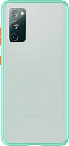 Telefoonglaasje Hoesje Geschikt voor Samsung Galaxy S20 - Kunststof - LichtBlauw Transparant - Beschermhoes - Case - Cover