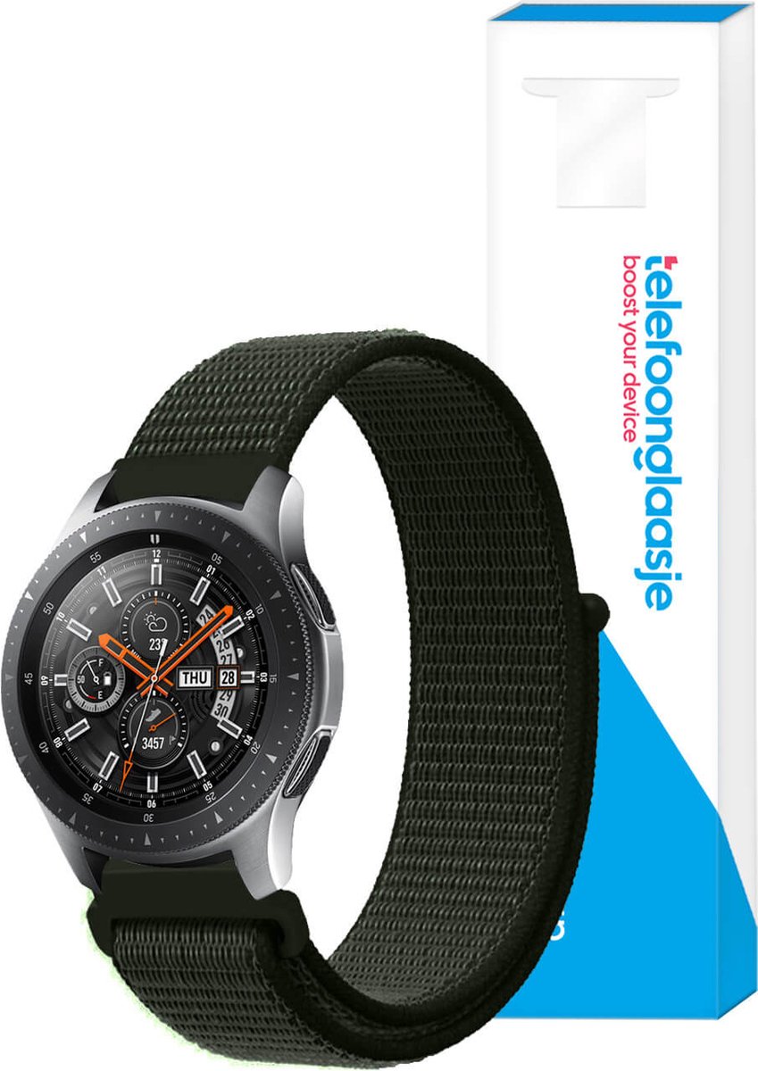 Nylon smartwatch bandje ? Donkergroen 20mm - Universeel