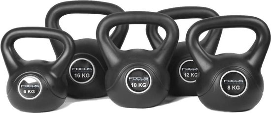 Focus Fitness - Kettlebell - 8 KG - Cement - Gewichten