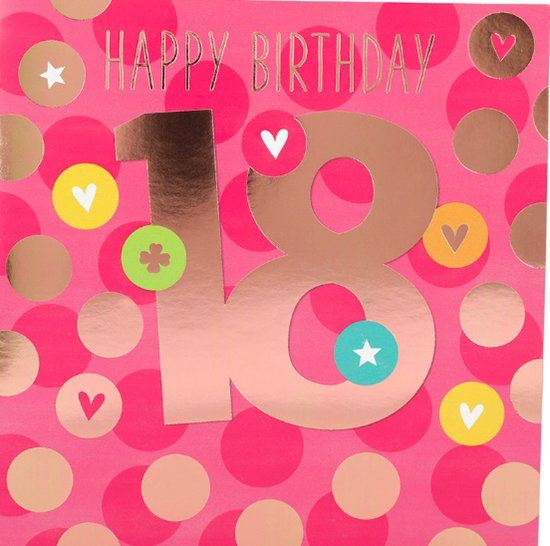 18 Jaar! Depesche - Cijferkaart met muziek, vierkant met de tekst 18 - Happy Birthday - mot. 029