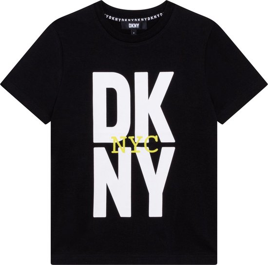 DKNY D25E09 T-shirt Met Korte Mouwen Unisex - Black - 10 jaaren