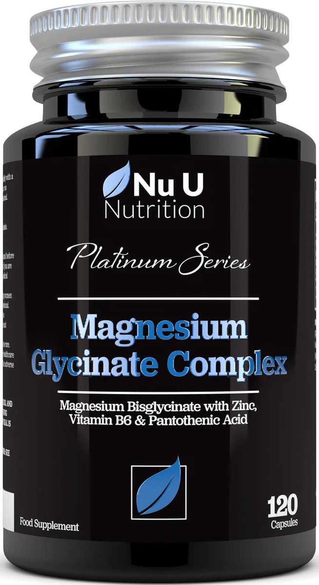 Goedkoopste Nu U Nutrition - Magnesium Bisglycinaat - 250 mg - met Vitamine B, Zink en Pantothenic Acid - Magnesium Glycinate - 120 Vegan Capsules - Magnesium BisGlycinate - Magnesium Glycinaat